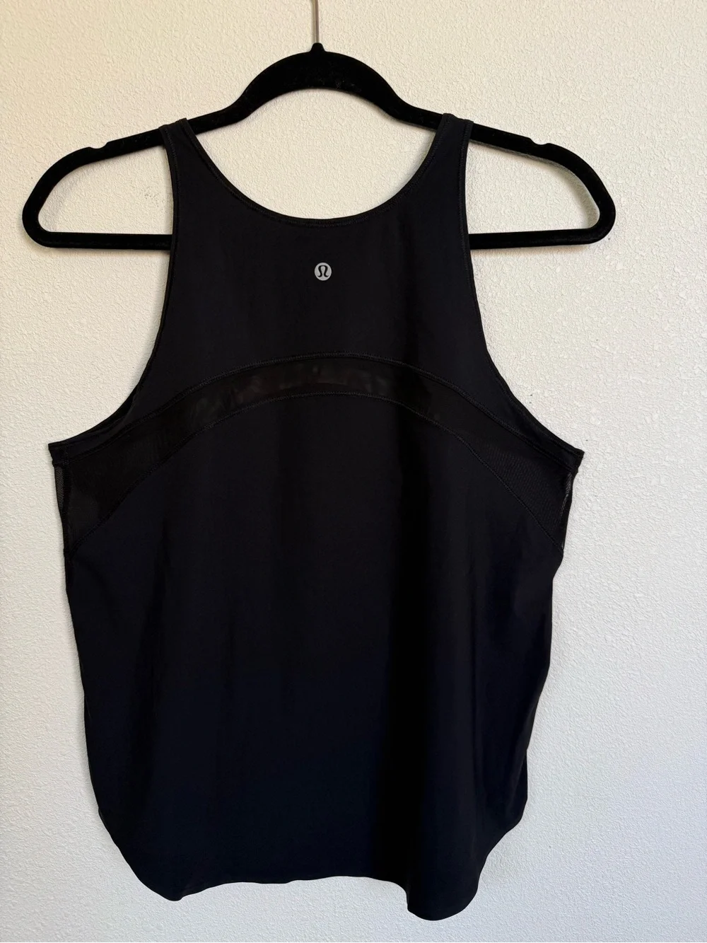 Lululemon Womens Black Mesh Panel Relaxed Yoga Workout Tank Top Estimated Size 8